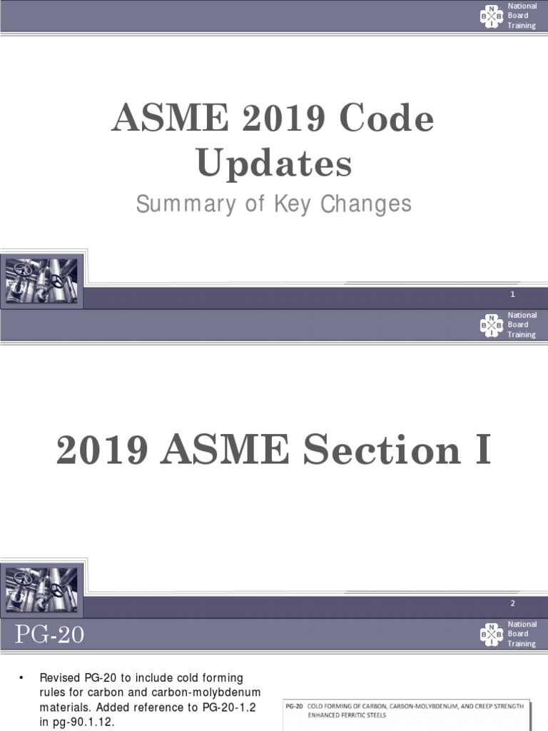 2019 ASME Code Updates Summary | PDF | Boiler | Nondestructive Testing