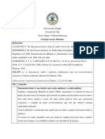 ficha  de saneamento asico e sua relacao com a saude pulica