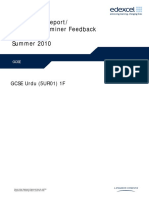 Examiners' Report/ Principal Examiner Feedback Summer 2010: GCSE Urdu (5UR01) 1F