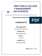 Programming Fundamentals Assignment #2