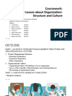 Coursework: Observed Lesson About Organization: Structure and Culture