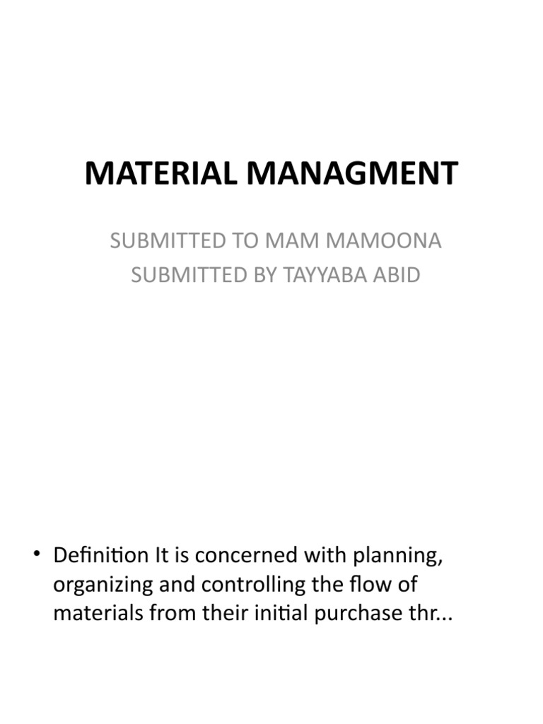 Material Management Essentials | PDF | Inventory | Supply Chain Management