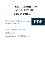 Product Report On Feasibility of Coco Cola: S. K. School of Business Management Hngu, Patan