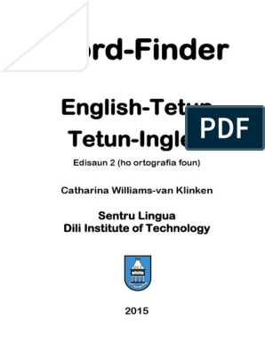 Dit Tetun English Wordfinder Stress Linguistics