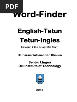 Dit Tetun English Wordfinder Stress Linguistics