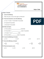 Term-2-WORKSHEET-2 STD: IV Subject: Maths: Chapter: Decimals I. Answer The Following