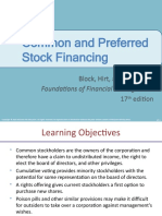 Common and Preferred Stock Financing: Foundations of Financial Management