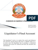Liquidator's Final Account