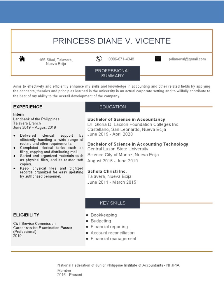 Aspiring Accountant's Profile | PDF | Career & Growth
