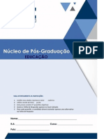 Instruções para prova sobre educação a distância e autismo