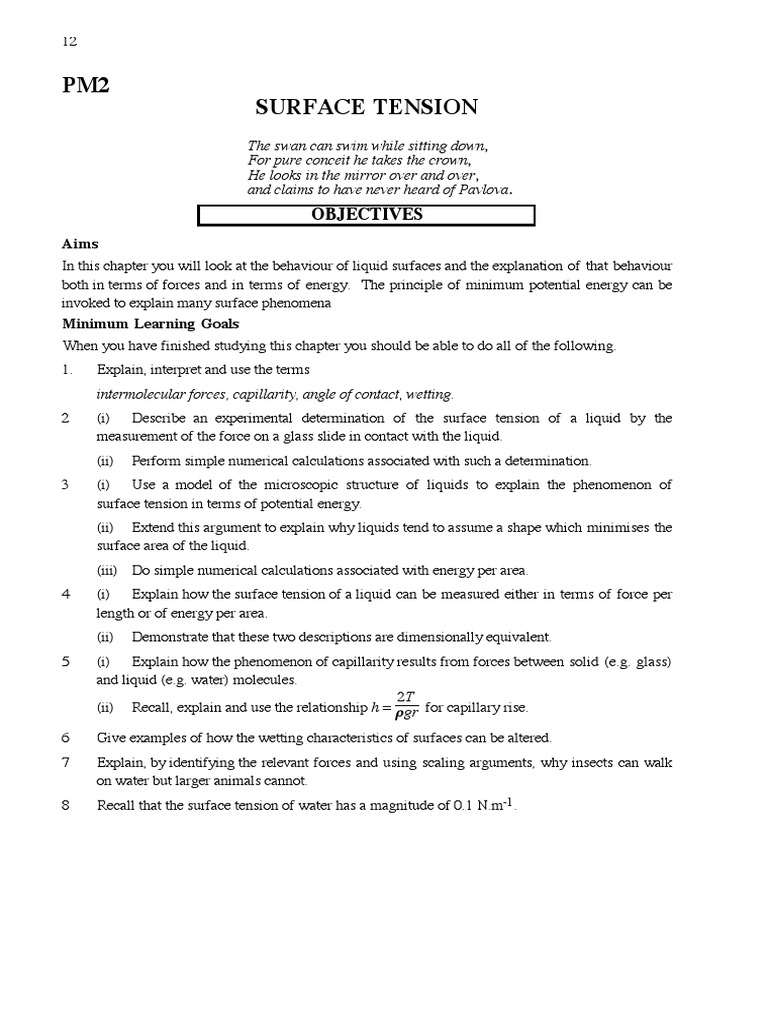 Explaining the Phenomenon of Surface Tension Through Intermolecular
