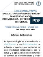 Epidemiologia. - Definiciones. Bases Históricas