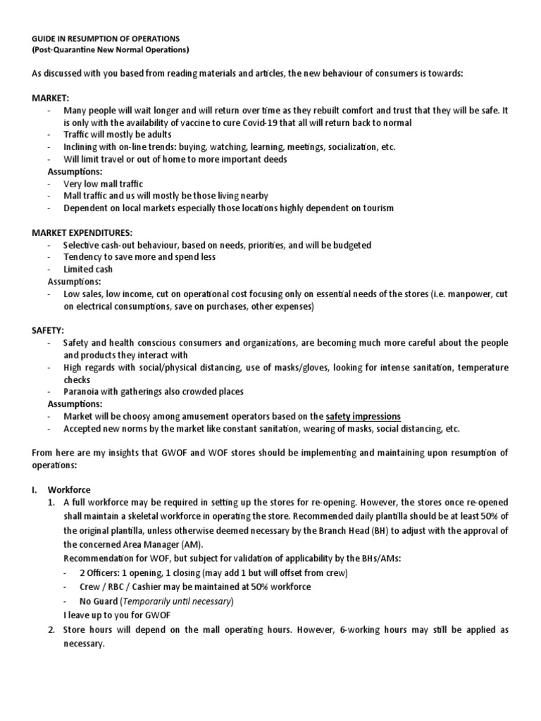 Post-Quarantine Operations Guide | PDF | Disinfectant | Behavior
