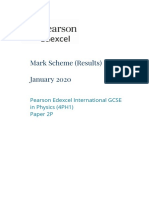 Mark Scheme (Results) January 2020: Pearson Edexcel International GCSE in Physics (4PH1) Paper 2P