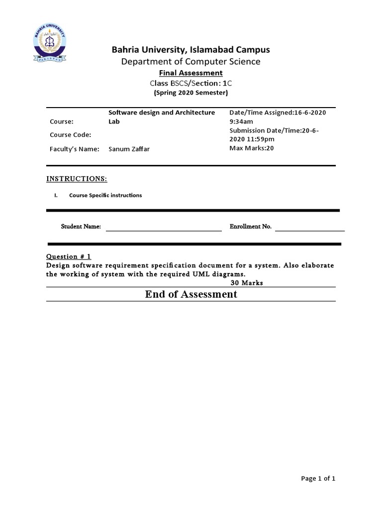 Software Design Assessment Guidelines | PDF