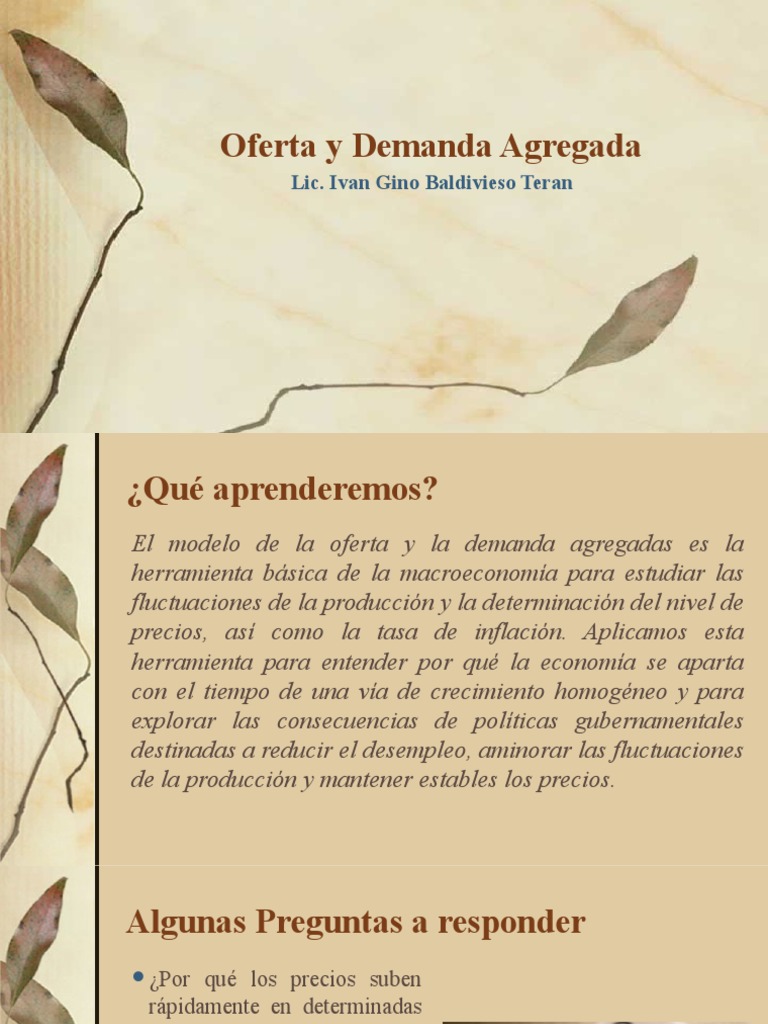 Oferta y Demanda Agregada | PDF | Oferta (economía) | La demanda agregada