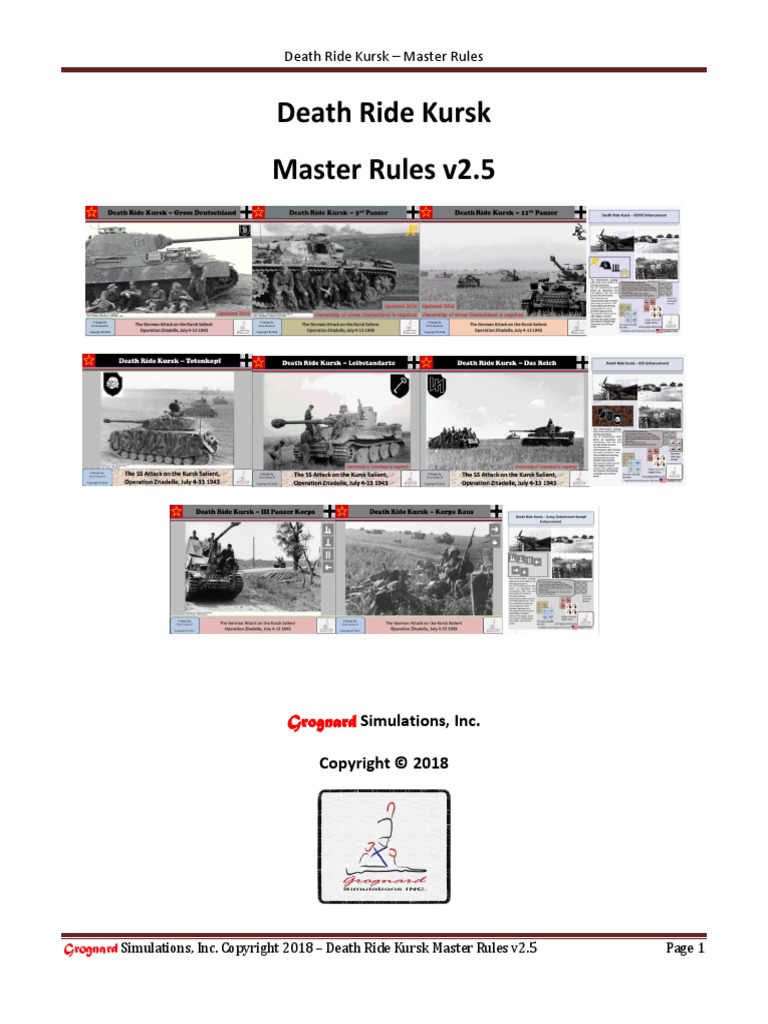Death Ride Kursk Rulebook V2.5e PDF Close Air Support Battle Of Kursk
