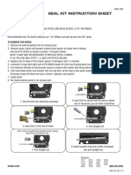 Seal Kit Instruction Sheet: Subject: Instructions