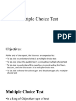 Multiple Choice Test Introduction