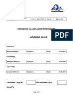 Standard Calibration Procedure Weighing Scale Doc. No. Call/SCP/019 Rev. 00 May 01, 2015