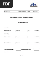 Standard Calibration Procedure Weighing Scale Doc. No. Call/SCP/019 Rev. 00 May 01, 2015