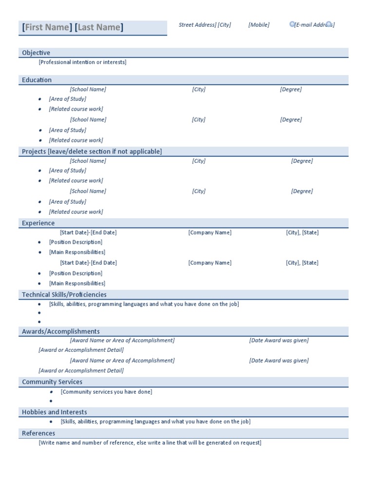 First Name Last Name: Objective | PDF | Career & Growth