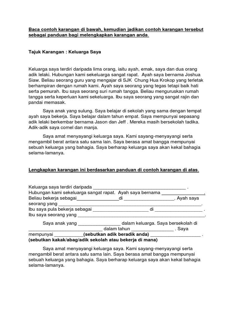 Bm Penulisan Keluarga Saya Pdf