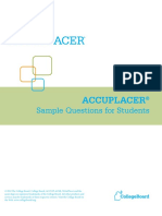 Accuplacer Sample Questions For Students PDF