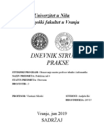 Dnevnik Strucne Prakse Cetvrta Godina Ilic Andjela 205-15