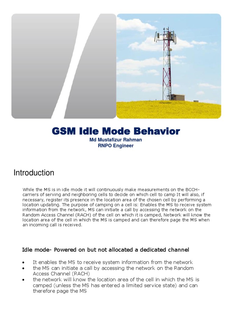 GSM Idle Mode Behavior | PDF | Mobile Technology | Digital Technology