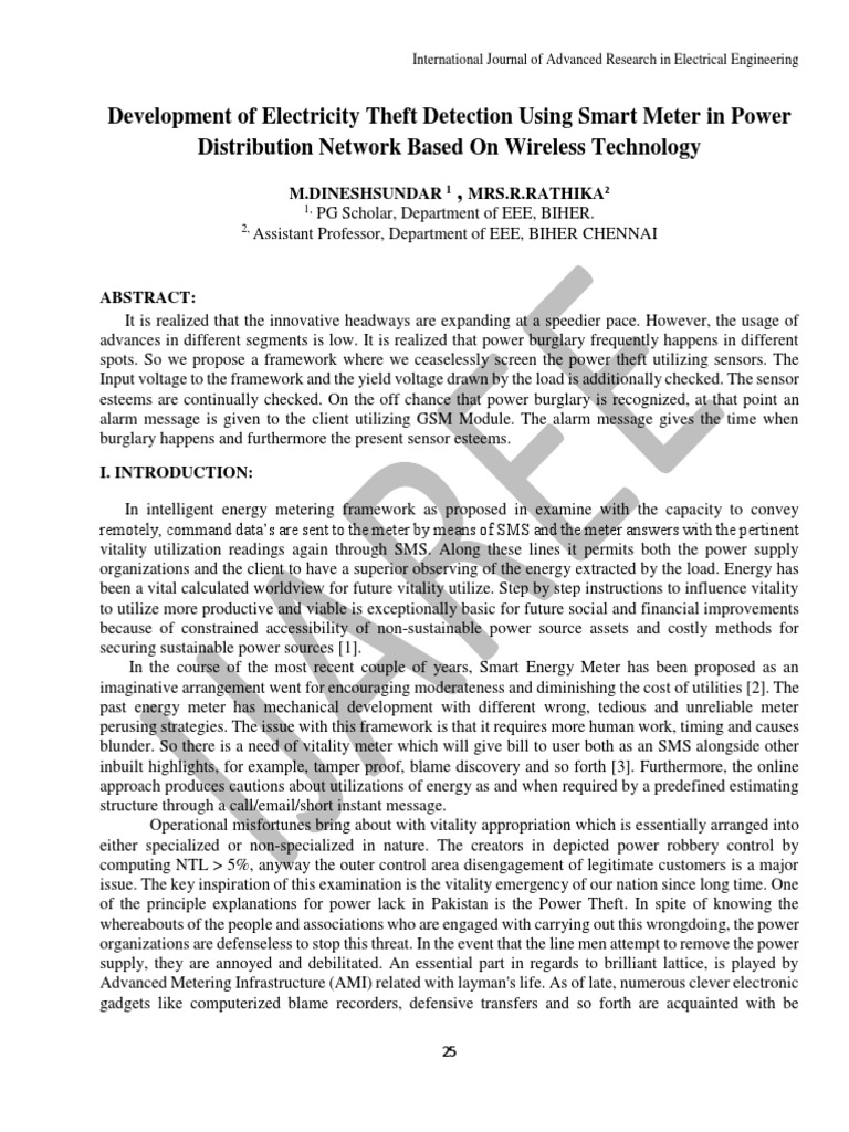 Smart Meter-Based Theft Detection System | PDF | Microcontroller ...