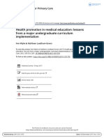 Health Promotion in Medical Education Lessons From A Major Undergraduate Curriculum Implementation