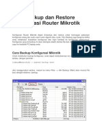 Cara Backup Dan Restore Konfigurasi Router Mikrotik