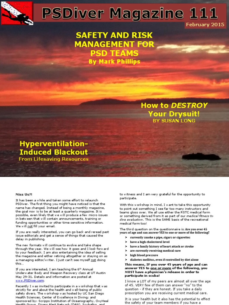 PSDiverMonthlyIssue 111 SECURE PDF Underwater Diving Risk