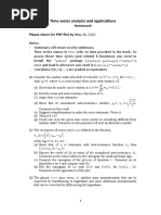 Time Series Analysis and Applications: Homework Please Return (In PDF File) by May 24, 2020