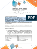 Guia de actividades y Rúbrica de evaluación - fase 2 - Análisis de prefactibilidad