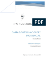 Carta de observaciones y sugerencias para mejorar el control interno de OGGI JEANS CHILPANCINGO SA DE CV