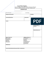 Lesson Plan Template: Source: Ontario Institute For Studies in Education (OISE), University of Toronto