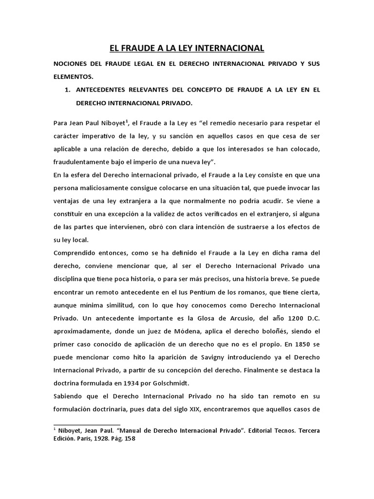 Fraude A La Ley y Elementos | Descargar gratis PDF | Ley internacional ...