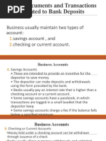 Basic Documents and Transactions Related To Bank Deposits