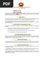 Privacy Stateme NT: Sacred Heart Academy of Lupao, Inc