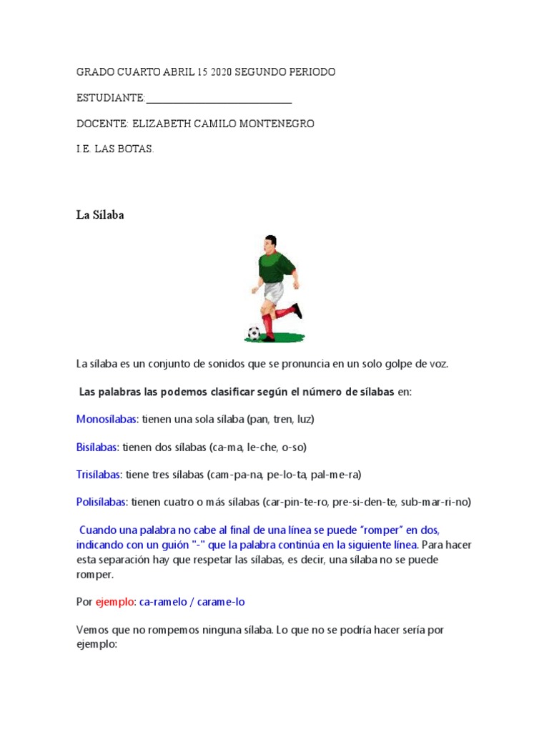 Clasificación y ejercicios de sílabas | PDF | Voz humana | Fonética