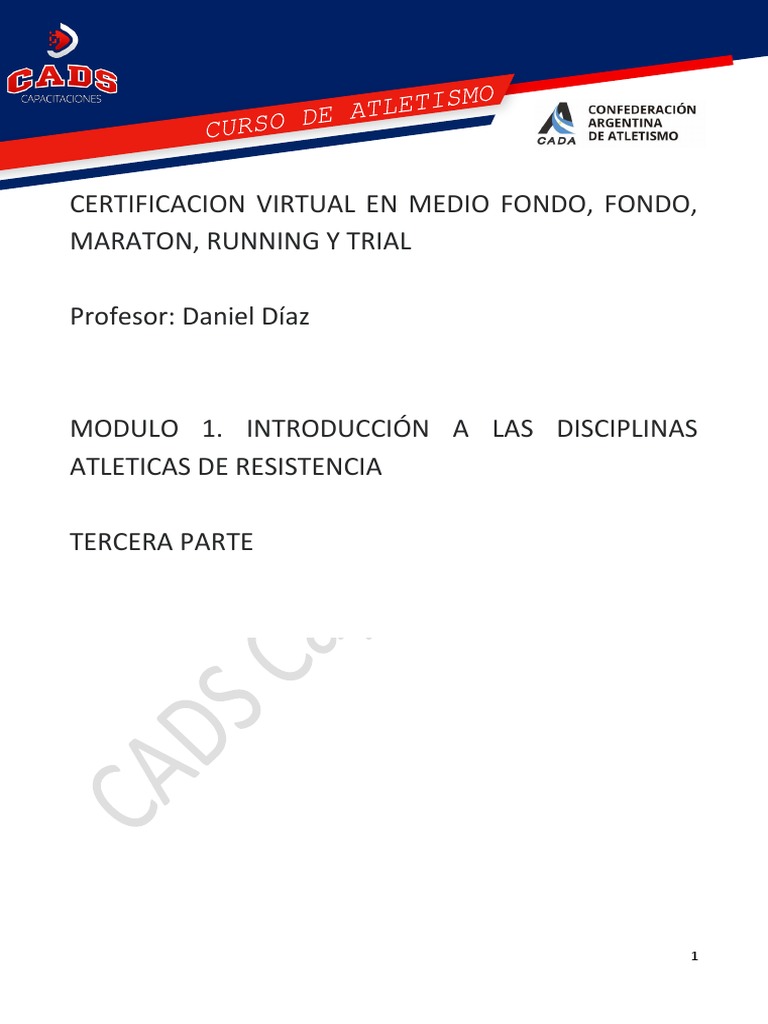 Modulo 1-3 - Curso de Atletismo PDF | PDF | Resistencia | Flexibilidad ...