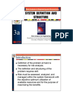 System Definition and Structure: Risk Analysis in Engineering and Economics