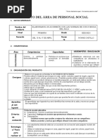 ESQUEMA PARA ELABORACION DE PRODUCTO DE PERSONAL SOCIAL