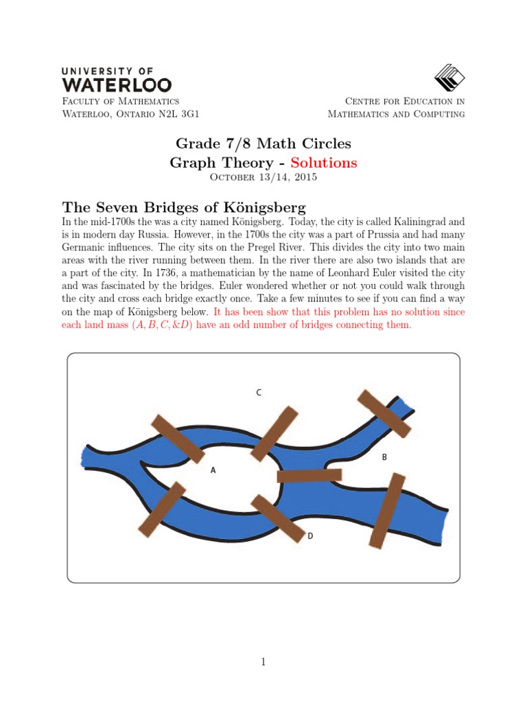 Grade 7/8 Math Circles Graph Theory - : Solutions | PDF | Vertex (Graph ...