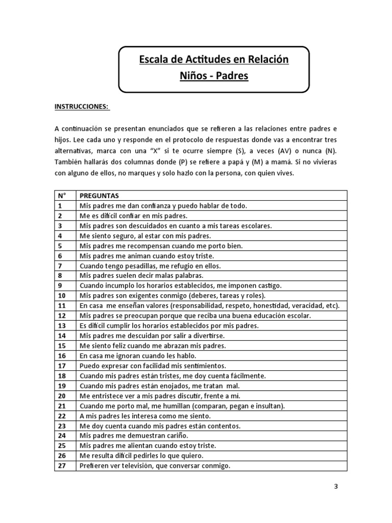 Escala de Relación NiñosPadres PDF