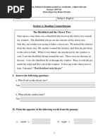 Section A: Reading Comprehension The Blackbird and The Cherry Tree