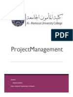 Projectmanagement: Student Fahad Hayder Dept. Computer Engineering Techniques