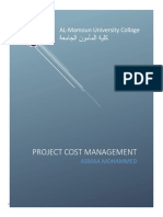 Project Cost Management: AL-Mamoun University Collage